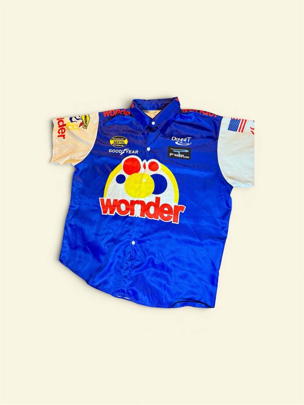 Ricky Bobby Talladega Nights Wonder Bread NASCAR Racing Button-Up Shirt
